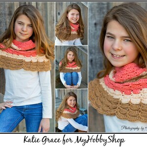 Crochet Pattern, Crochet Cowl Pattern, Crochet Scarf Pattern, Crochet Girl Scarf, Crochet Infinity Pattern, Neckwarmer Frances Neck Warmer image 5