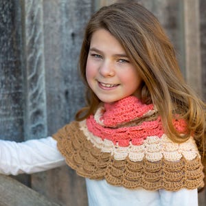 Crochet Pattern, Crochet Cowl Pattern, Crochet Scarf Pattern, Crochet Girl Scarf, Crochet Infinity Pattern, Neckwarmer Frances Neck Warmer image 3