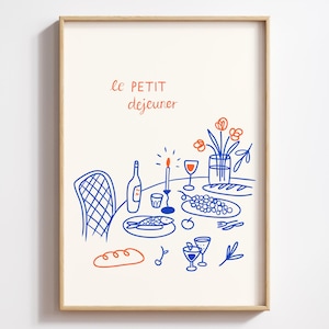 French Cafe Retro Drink Poster | Bistro Breakfast Coffee Art | Vintage Food Cocktail Print | Paris Kitchen Wall Art | Digital Download