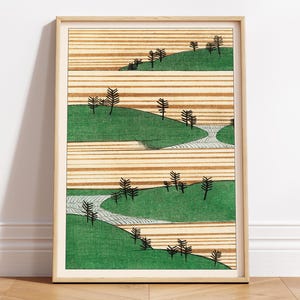 Watanabe Seitei Landscape Illustration Print | Bijutsu Sekai Vintage Japanese Woodblock Poster | Japanese Art Print Home | Digital Download