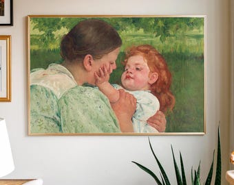 メアリー・カサット、「母の愛撫」、希少な画集より、 新品高級額装付 メアリー・カサット、「母の愛撫」、希少な画集より、 新品高級額装付