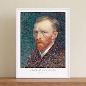 Vincent Van Gogh Self Portrait 1887 Instant Download Poster Impressionism Art Wall Decor Vintage Exhibition Fine Art Print Famous Artist
