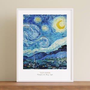 Sternenklare Nacht von Vincent van Gogh | Kultige Ölmalerei Druck | Nachthimmel Wandkunst | Schlafzimmer Vintage Dekor | Impressionist Digital Download
