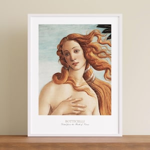 Birth of Venus by Sandro Botticelli | Renaissance Goddess Art Print | Vintage Aphrodite Poster | Classic Painting | Digital Download