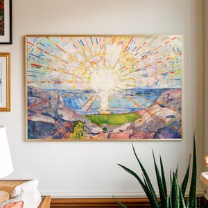 The Sun by Edvard Munch | Abstract Expressionist Coastal Print | Modern Sea Landscape Wall Art | Printable Digital Download | Famous Art