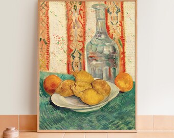 フィンセント・ファン・ゴッホ - コーヒーポットと食器と果物のある