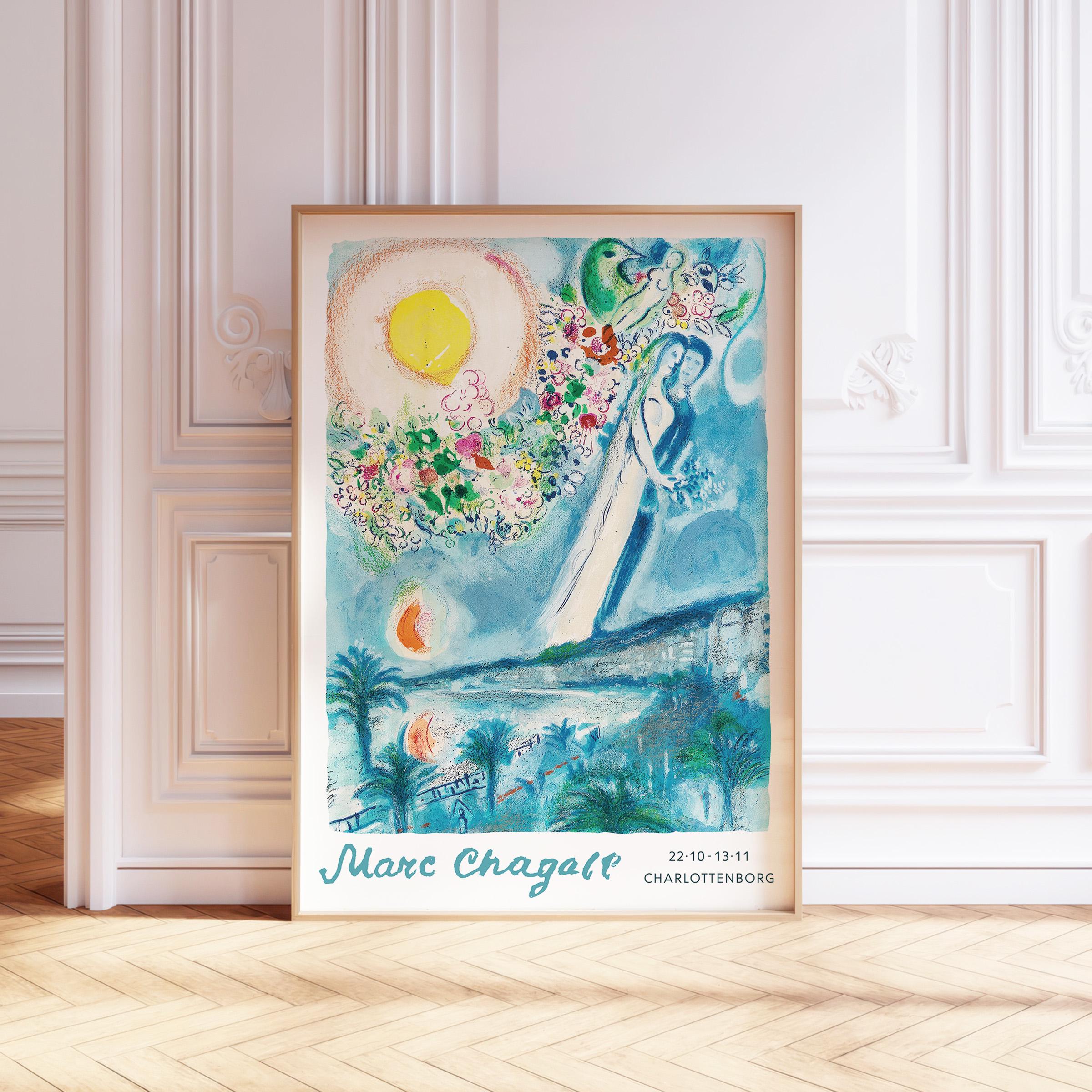 Marc Chagall Art Exhibition Poster | Vintage Paris Gallery Wall Print | Colorful Museum Exhibition Art | Digital Download High-Quality Art