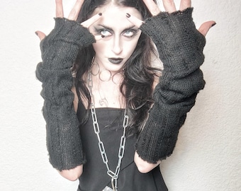 Black Crochet Arm Warmers
