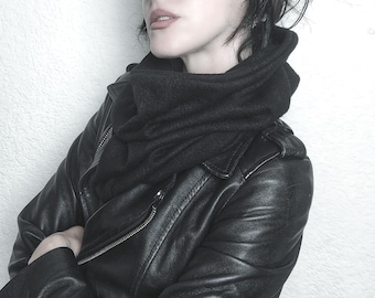 Black Winter Cowl Scarf