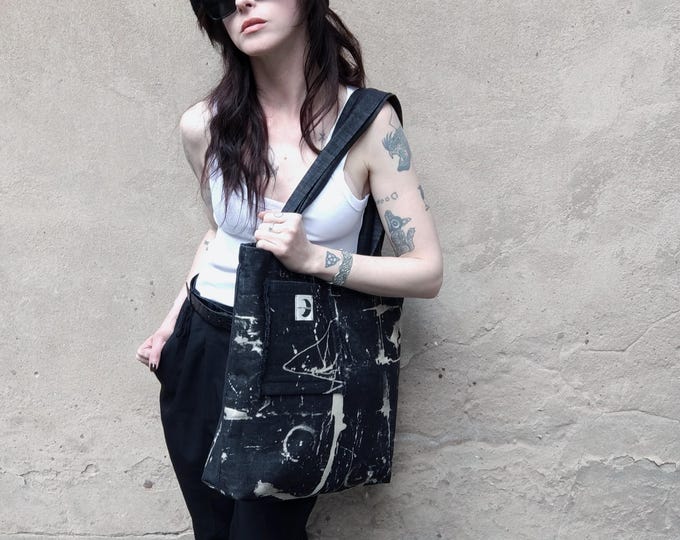 Featured listing image: Bleached Black Denim Market Bag