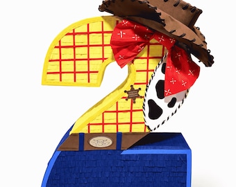 Custom Deluxe Number Pinata – Handmade Birthday Piñata, Choose Number Size & Character, Pull String and Smash, Party Centerpiece