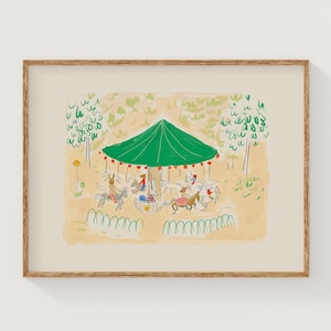 Paris Carousel Giclee Print | Jardin du Luxembourg Inspired Art