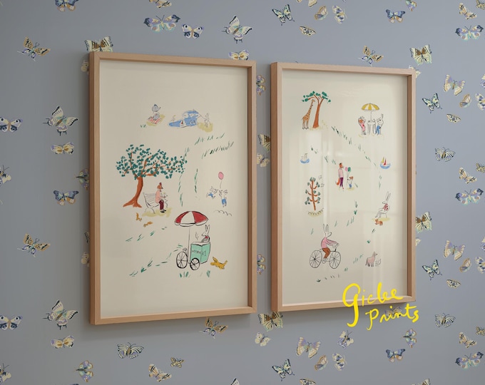 Parks Giclee Print Bundle | Bemelman Inspired Museum Quality Wall Art