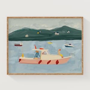 Impression giclée artistique de pêche à la sardine côtière | Qualité musée Fisherman Core Art mural tendance et artistique