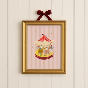 Art carrousel pour chambre d'enfant : décoration lunatique inspirée de Bemelman (art numérique)