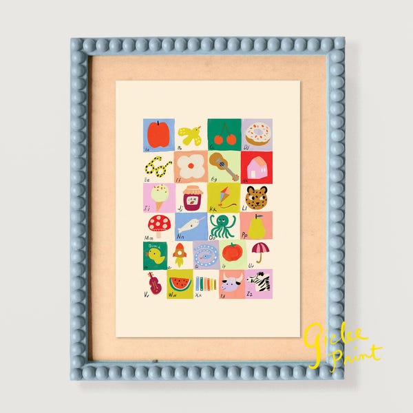 ABC Colorful Giclee Poster | Museum Quality in  Multiple Sizes