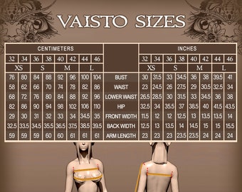 Vaisto Size Chart