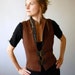 Fabrizio reviewed Festival steampunk vest, brown wool vest decorated with black lase and leather - Woodland vest