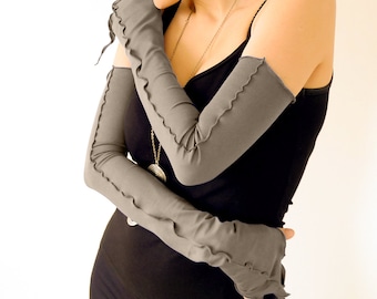 Long hands arm warmers, sleeves from viscose jersey - Enigma Sleeves