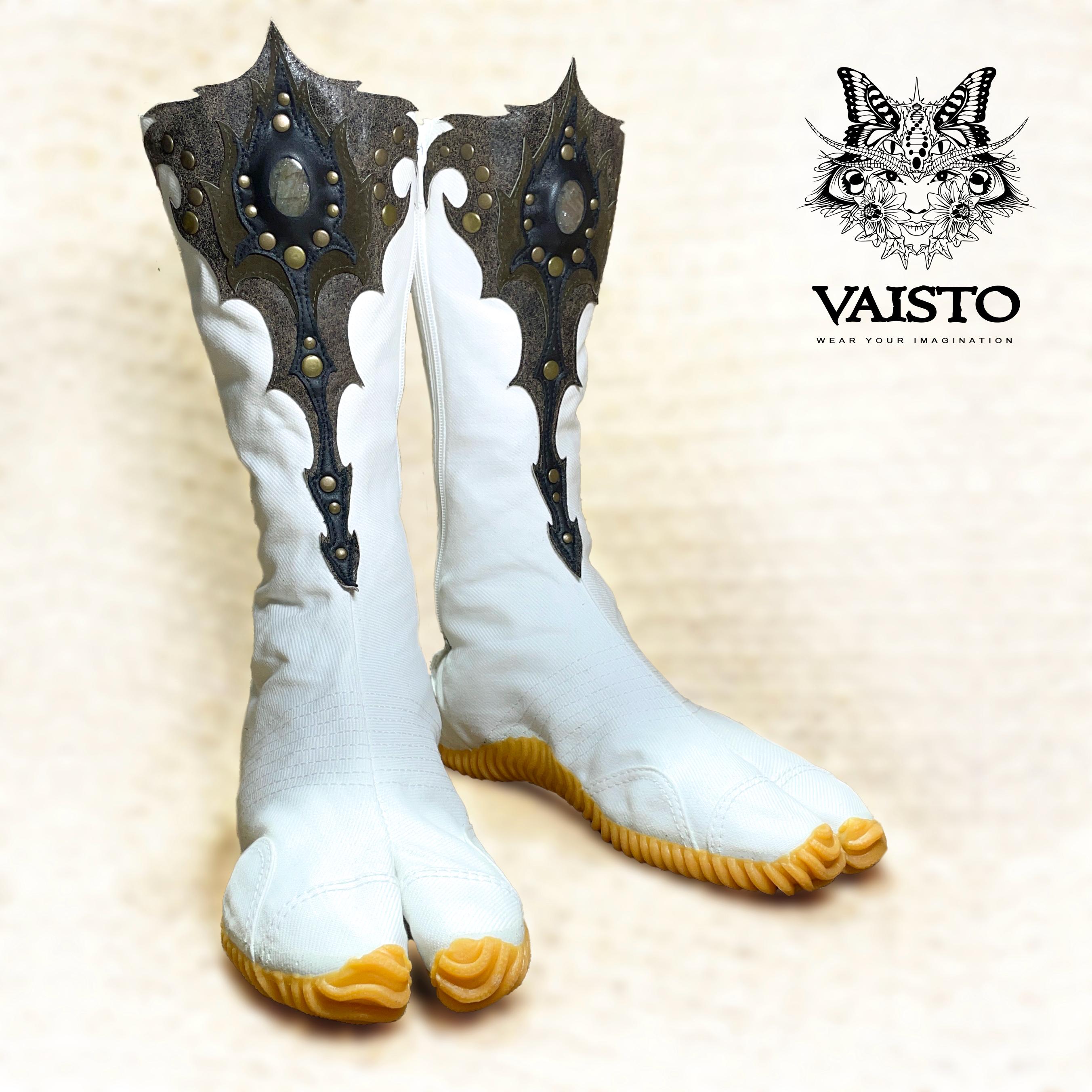 Ninja Tabi Shoes, Black Summer Cotton Fabric Boots, Leather, Vegan