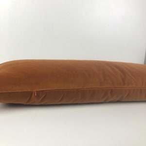 Extra Long Lumbar Pillow Cover for Bed, Rust Velvet Throw Pillow, All Custom Size, Velvet Decorative Pillow, (Only Cover) 20x54, 14x36 Gift!