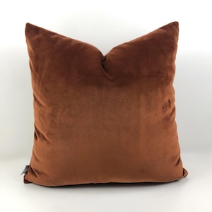 Rust Velvet Pillow Cover: Soft Burnt Orange Euro Sham