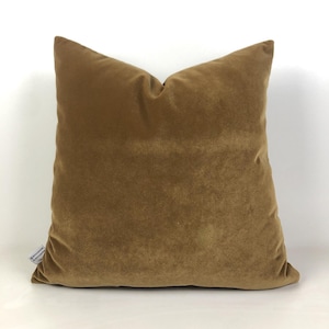 Camel Velvet Pillow Cover: Soft Woven Euro Sham, Any Size