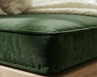 Coussin de banc d'intérieur personnalisé 3", coussin de siège de fenêtre lavable, choix de couleurs