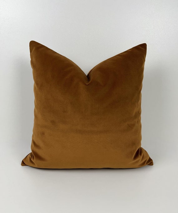 Camel Velvet Pillow Cover: Soft Fabric Throw Pillow