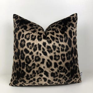 Gray Leopard Velvet Pillow Cover: Cheetah Print Cushion Case