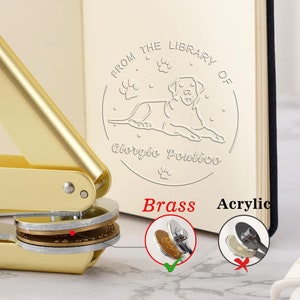 Embosseuse de livres personnalisée, Tampon de gaufrage, embosseuse de bibliothèque, embosseuse de dragon, embosseuse de livres chien, cadeau de Noël