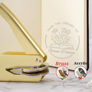 Personalized Book Embosser/Custom Book Stamp/Library Embosser Stamp/From the Library of /Ex Libris /Book Lover Gifts