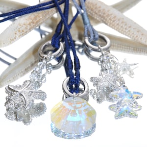 Silk cord and swarovski crystal  lariat