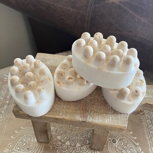 Organic Oatmeal Milk & Honey Massage Bar, essential oil, Bath Soap, Artisan Soap, Aromatherapy, Skincare, Scented Soap, Wedding Favor.