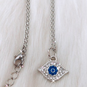 Blue And Silver Evil Eye Pendant Necklace protection, necklace, Luxury pendant