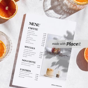 Placa de menu para impressão de café DIY, lista de preços, sinalização, modelo de pôster para cafeteria, café, estilo quadro-negro