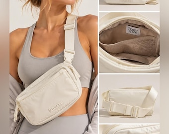 Sac banane bandoulière Athleta All About Large blanc neuf avec étiquette Power of She
