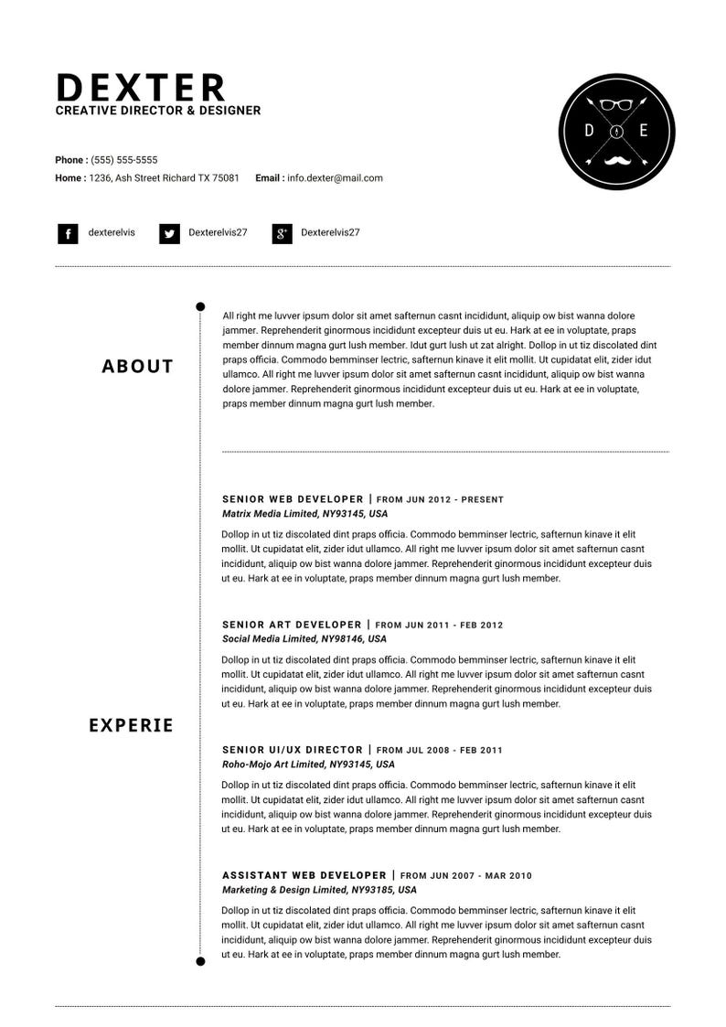 Professional CV Template, Editable Resume & Cover Letter, Minimalist ...