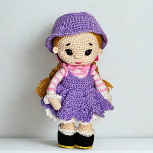 Decorative Amigurumi Charming Doll, Handmade Crochet Girl Doll, Collectible Doll, Amigurumi Dress-Up Toy, Gift for Nursery, Interior Doll