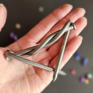 Metal Knot 6th wedding anniversary gift 11th wedding anniversary gift. Knot from two nails. Original idea for gift. Valentine&#39;s Day gift