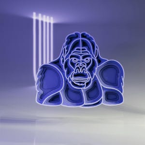 Gorilla Multilayered Digital Files, African Animals SVG, 3D Laser Cut, Layered Papercut, Glowforge Template, CNC Vector