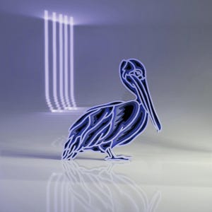 File digitale multistrato SVG Pelican, compensato tagliato al laser, Glowforge Designs, ritagli di uccelli, 5 strati, ai dxf eps cdr dwg