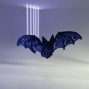 3D Bat SVG, Wielowarstwowe zwierzę, Projekty laserowe na Halloween, Natychmiastowe pobieranie cyfrowe, Pliki maszyny tnącej Cricut, Szablon Papercut