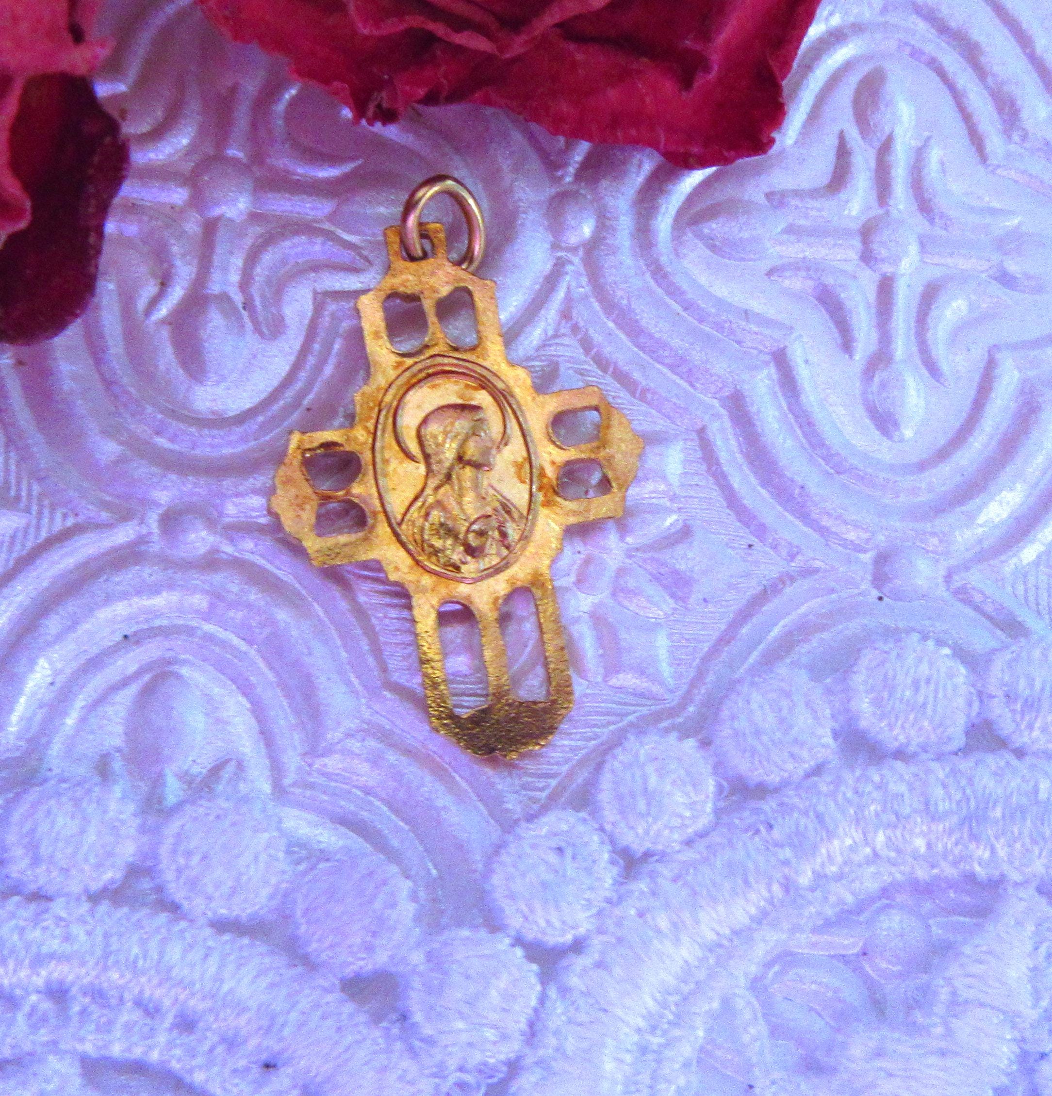 Vintage Red Enamel Sacred Heart of Jesus Catholic Religious Cross - Etsy