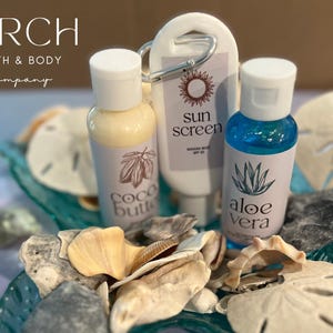 Vacation Travel Sunscreen Kit| Suncare Kit | Fun in the Sun Kit | Aloe, Sunscreen, Lotion Kit | Perfect for Gifts, Parties, & Events