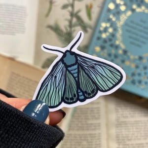 Sticker papillon de nuit - sticker vinyle, sticker pour Kindle, sticker pour téléphone, sticker pour ordinateur portable, sticker pour kindle, sticker sorcellerie, cottagecore