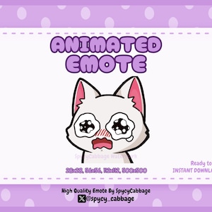Animated Crying Cat Emote: Twitch, YouTube, Discord (Digital Download)