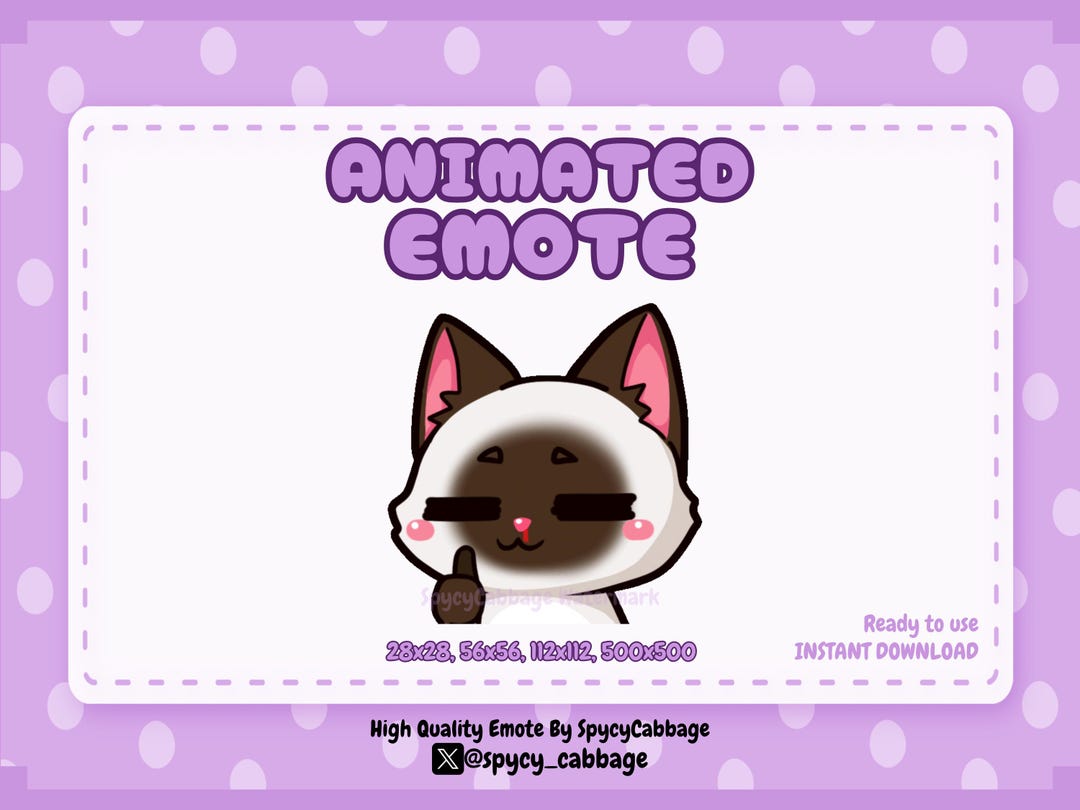 Animated Cat Emote | Cute Siamese Cat Like Emotes for Twitch, Youtube ...