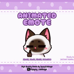 Animated Siamese Cat Emote: Twitch, Discord, YouTube (Digital Download)