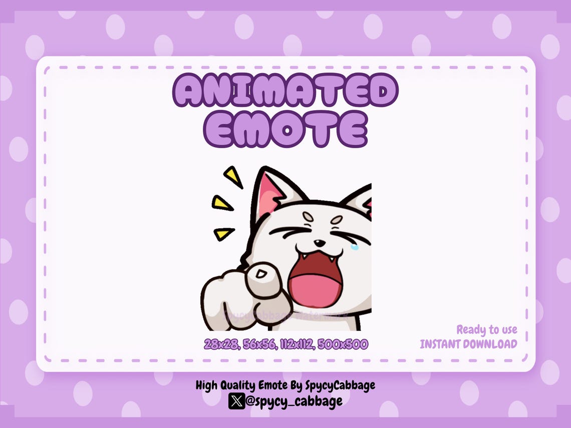 Animated Laughing Cat Emote: Twitch, Discord, Youtube (digital Download ...